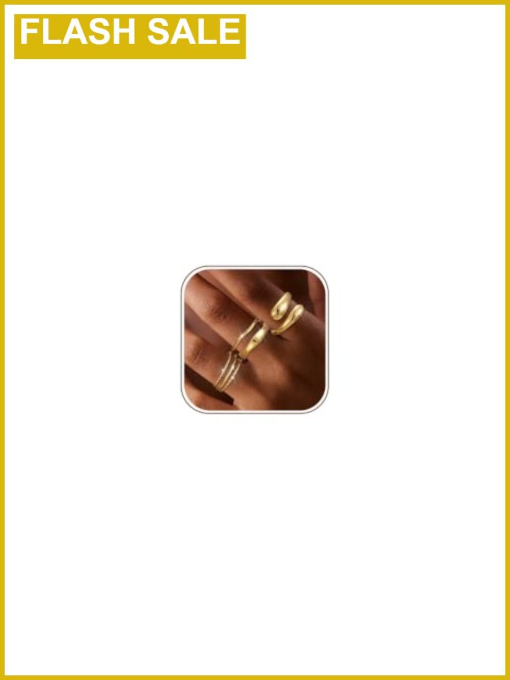Gold Plated Stackable Rings Set for Women Non Tarnish Chunky Band - 6 Pieces